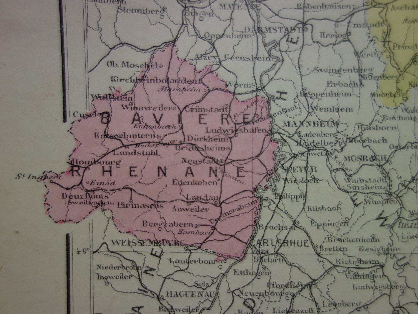 Beierse Palts oude kaart antieke landkaart