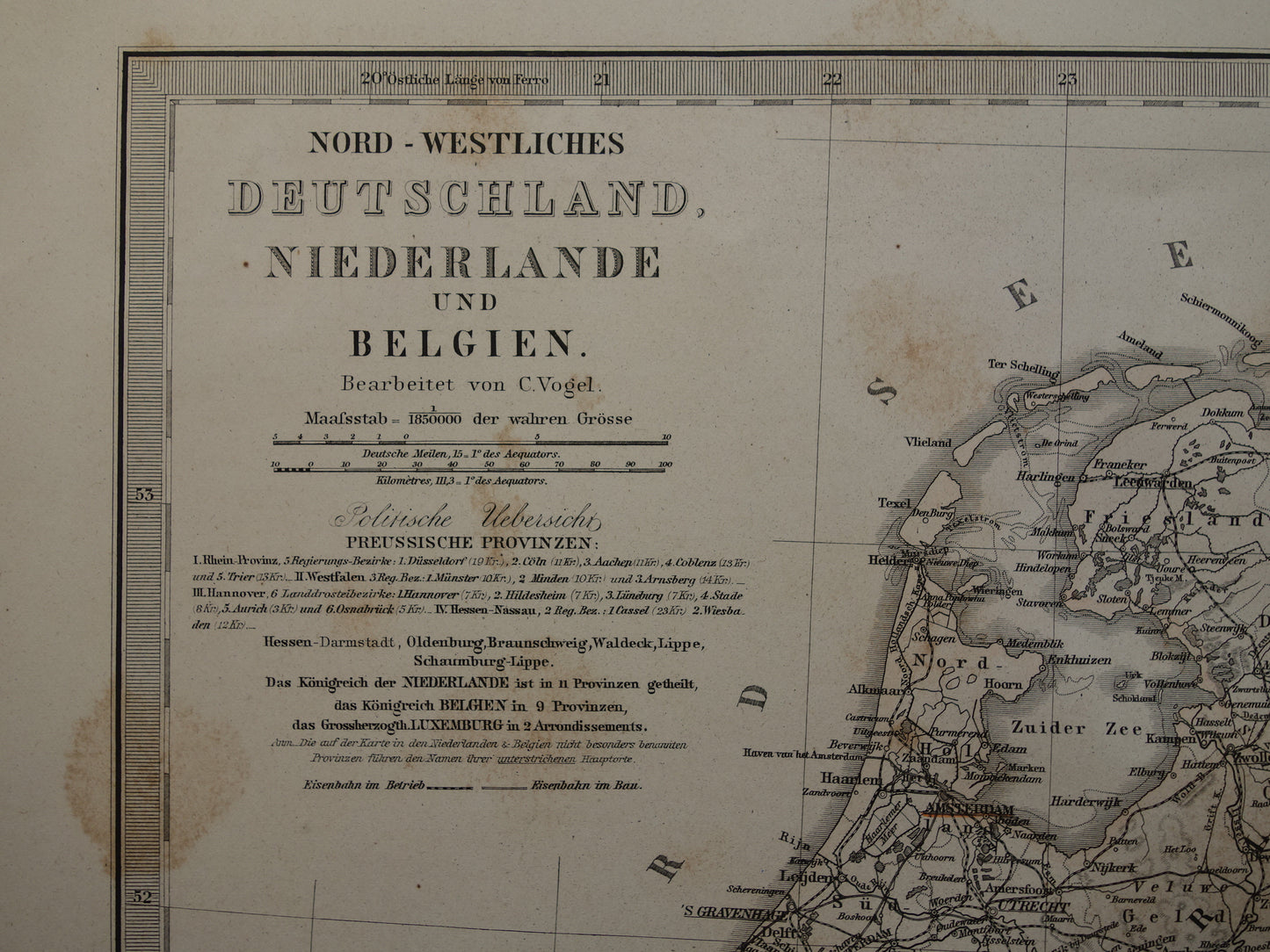 oude landkaarten van Nederland Duitsland te koop