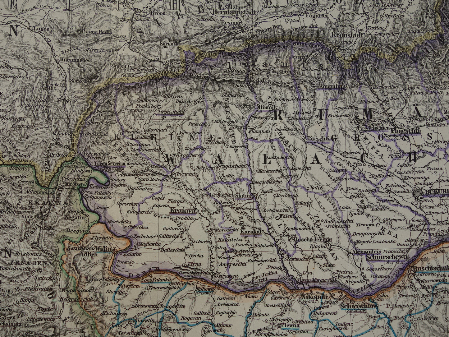 Walachije oude kaarten landkaarten jaar 1886 Roemenie