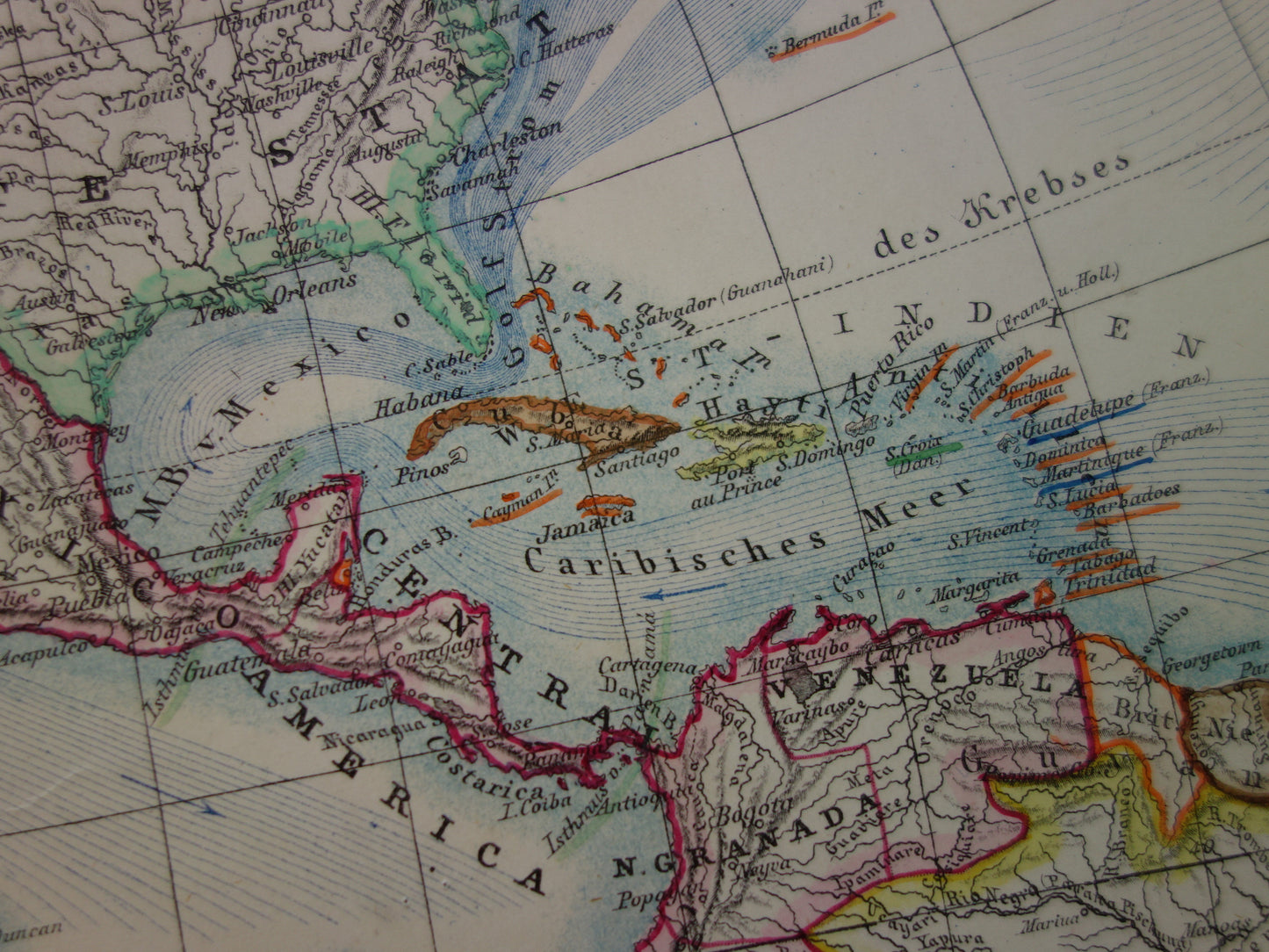 WERELDKAART Grote oude kaart van het Westelijk Halfrond in 1874 originele antieke landkaart met jaartal te koop