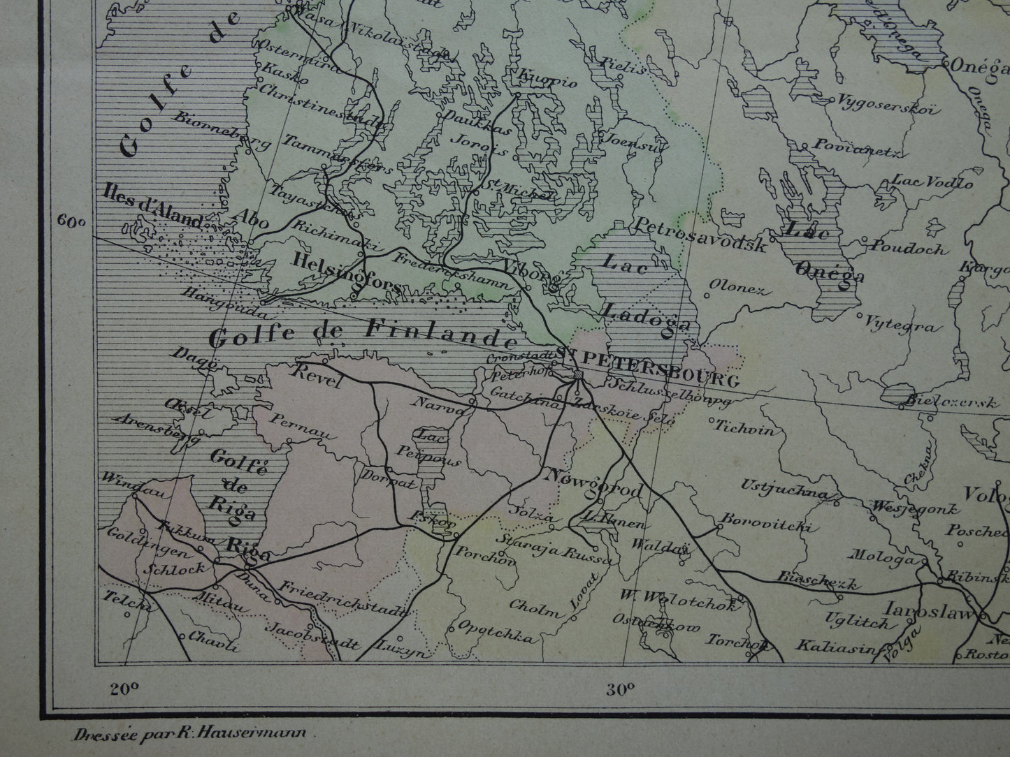 RUSLAND Oude kaart van Barentszzee uit het jaar 1896 historische landkaart noord-Rusland oude vintage kaarten