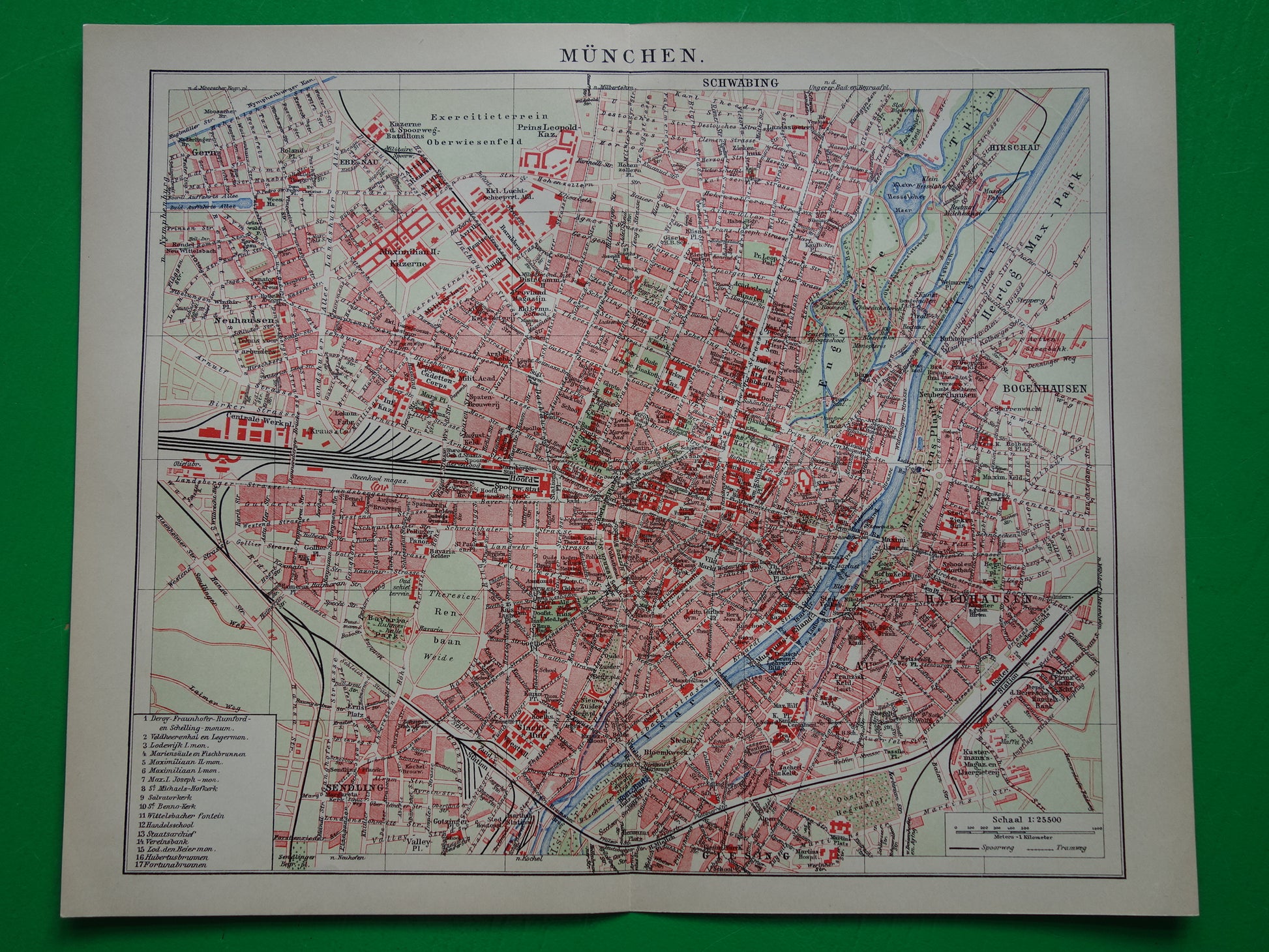 oude plattegrond van München kopen
