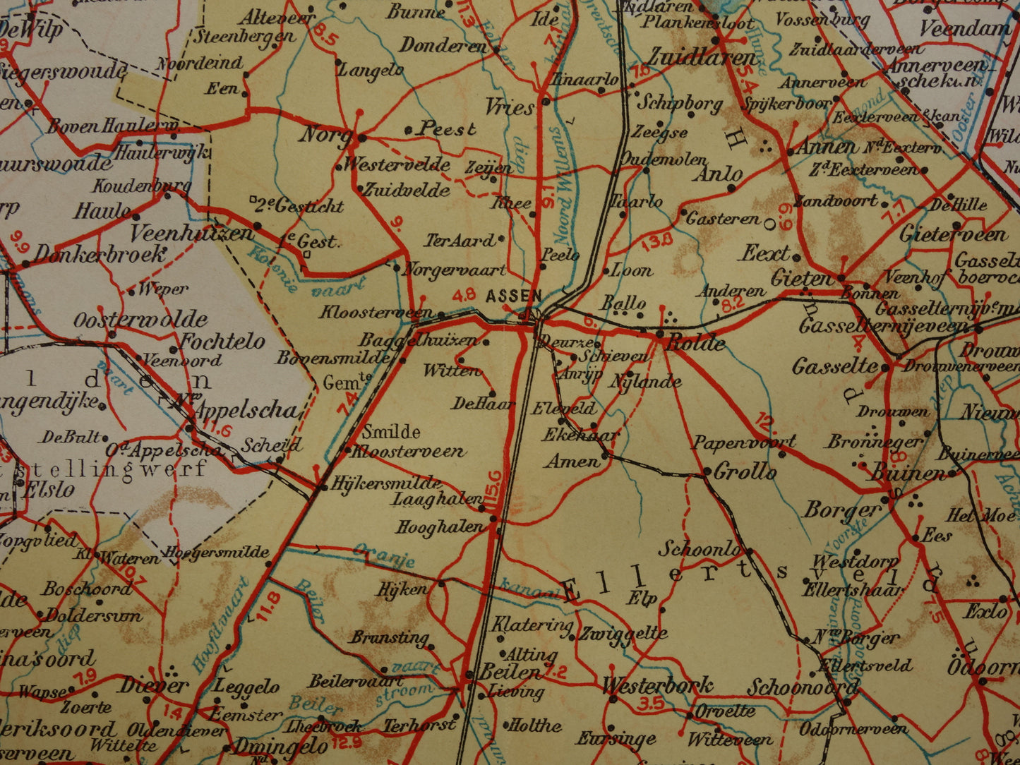 originele historische vintage kaart landkaart Drenthe kopen
