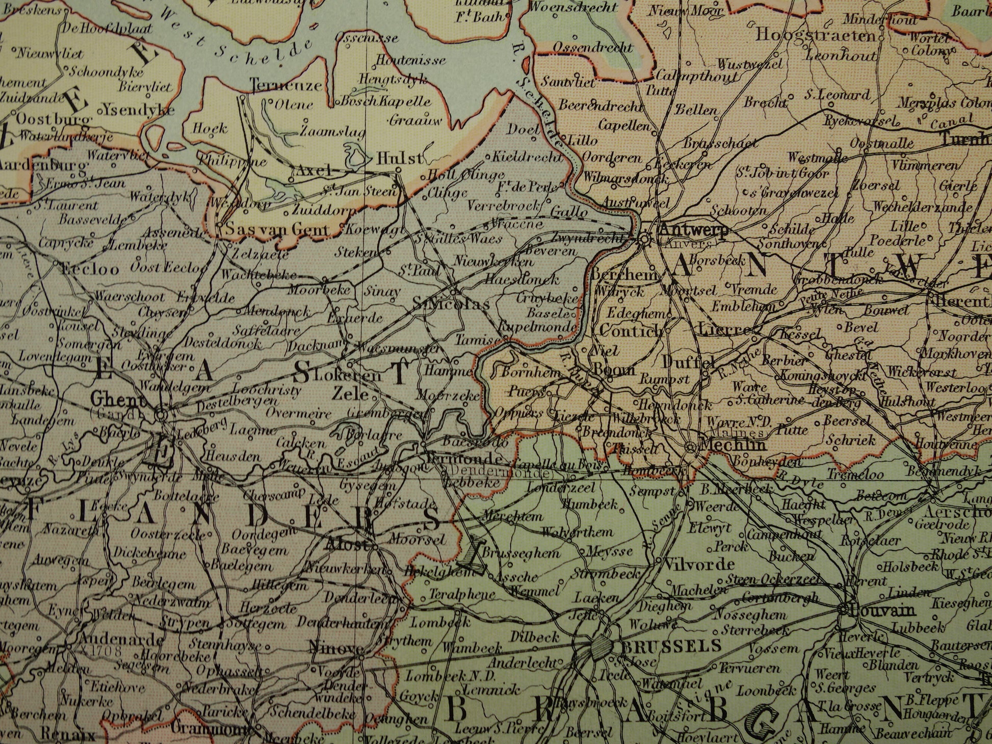 grote antieke landkaarten kaarten Belgie kopen