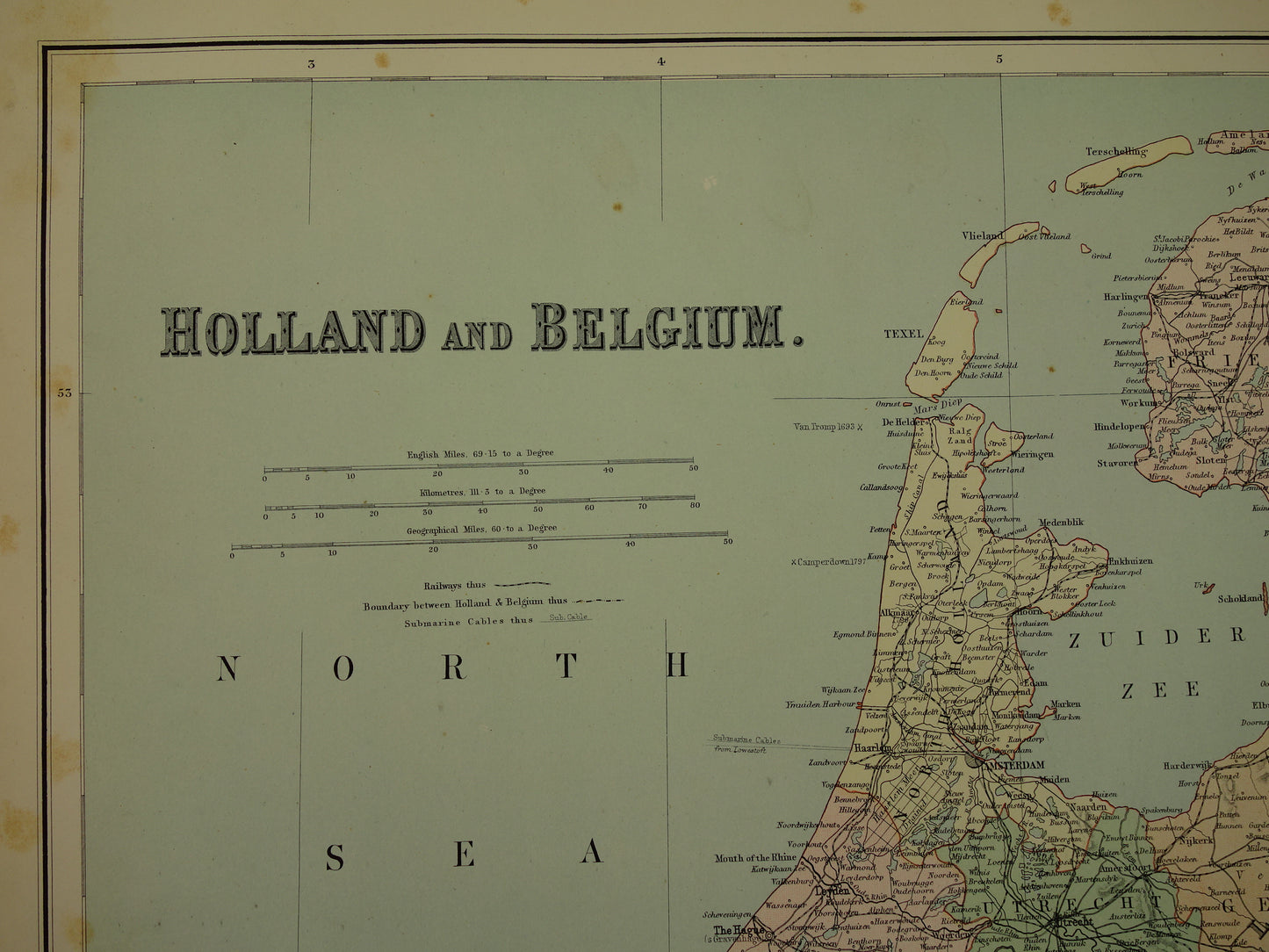 oude historische originele antieke landkaart van Nederland kopen winkel