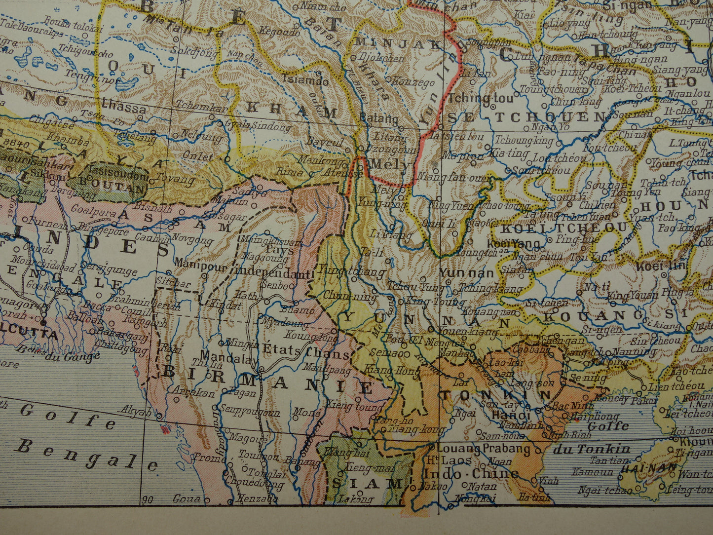 CHINA Oude kaart van China uit 1902 Originele antieke landkaart vintage print