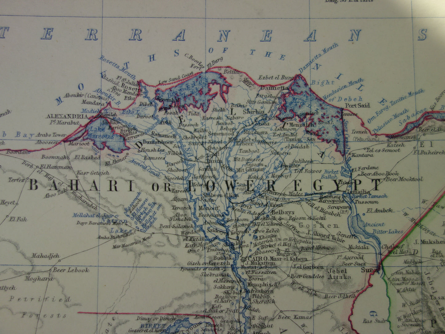 EGYPTE oude kaart van Egypte uit 1878 Grote originele antieke kaart Sinaï Sudan