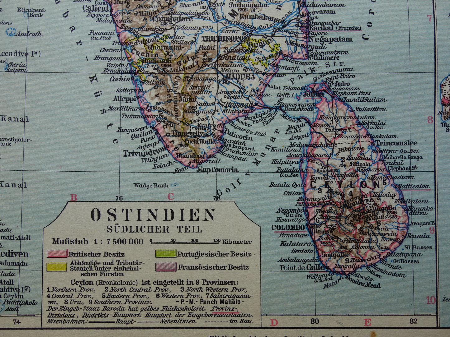India Sri Lanka antieke landkaarten kopen