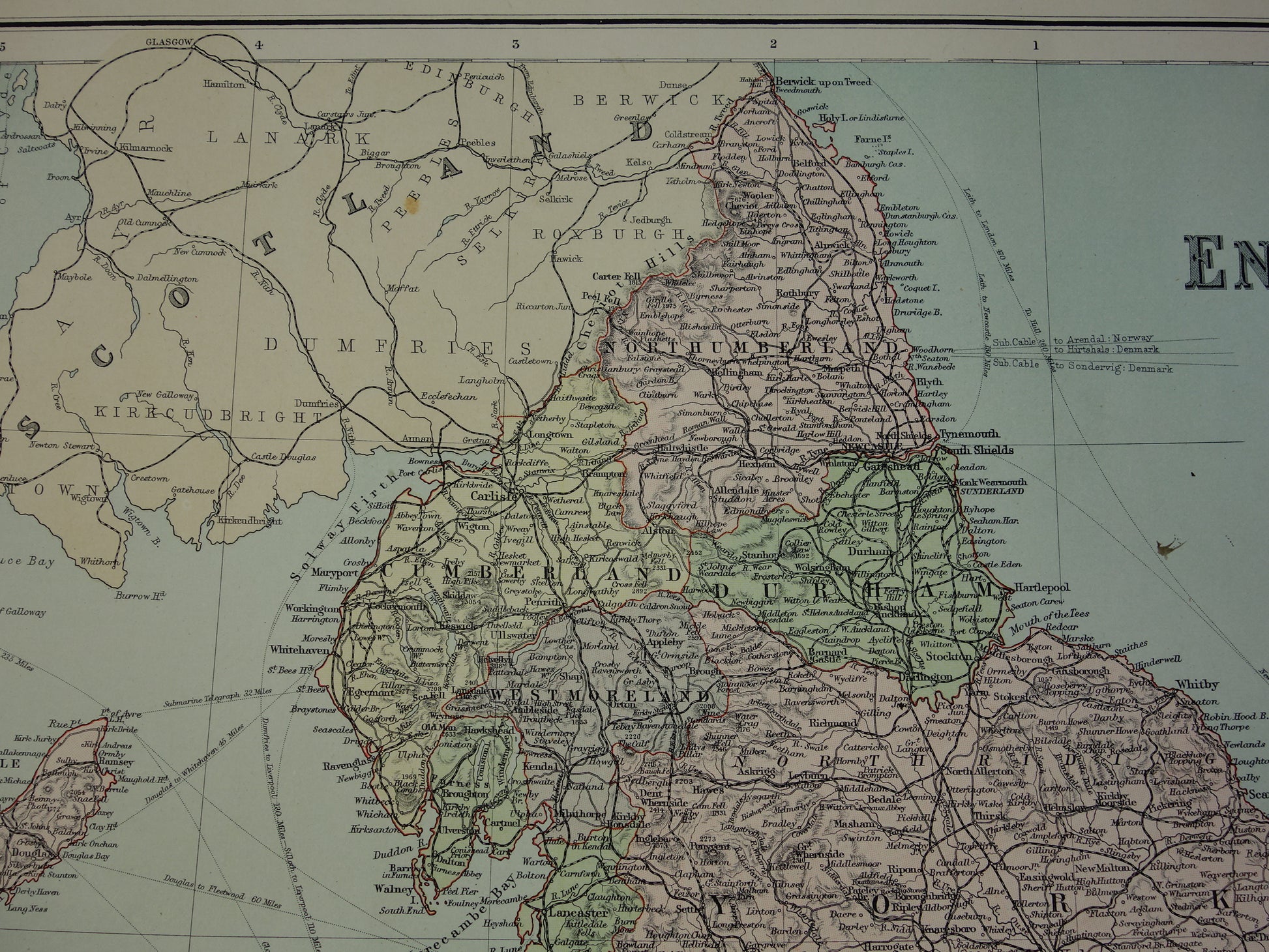 Engeland in het jaar 1890 kaart landkaart