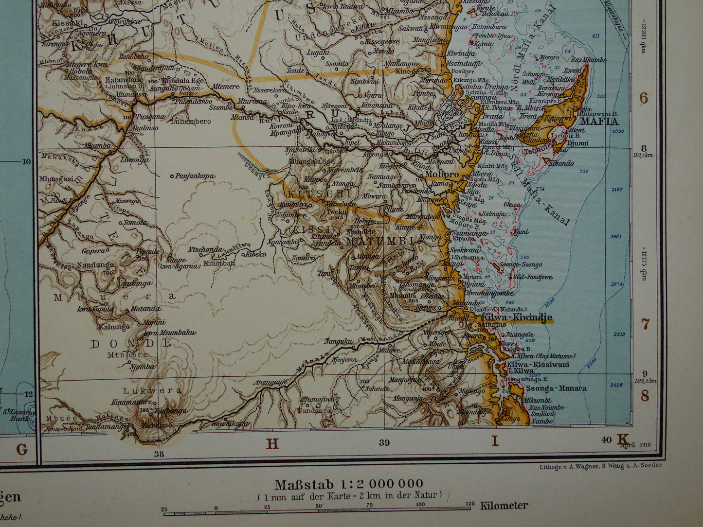 historische landkaart Zanzibar winkel