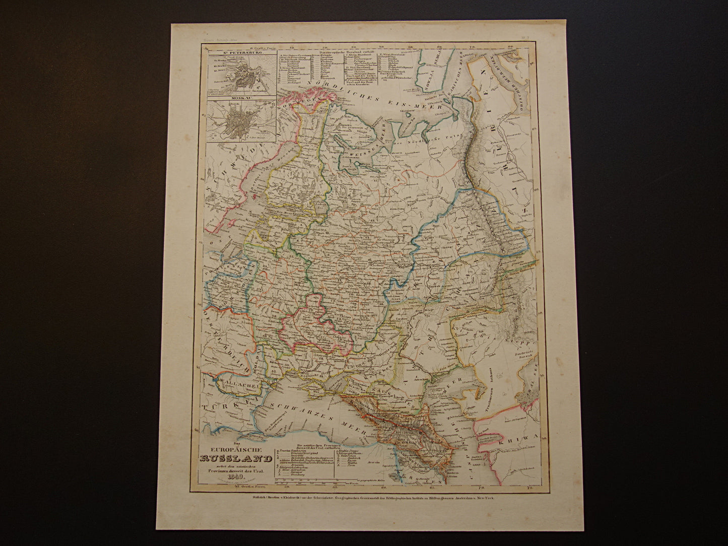 antieke landkaart te koop van het russische rijk in europa