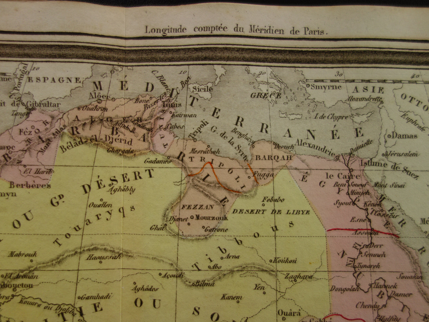Antieke kaart van AFRIKA 180+ jaar oude Franse handgekleurde landkaart Afrika Continent 1838