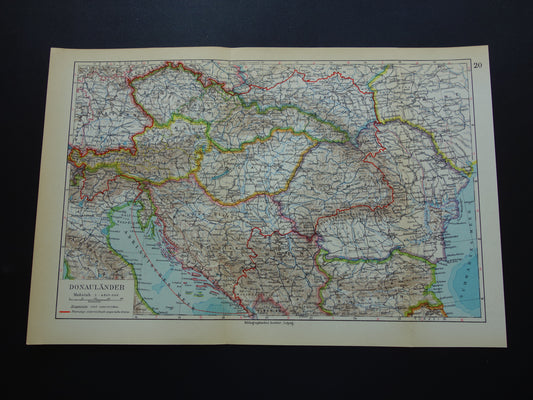 BALKAN oude landkaart van de Balkan uit 1928 originele vintage kaart Roemenië Hongarije Tsjechië Slowakije Bosnië