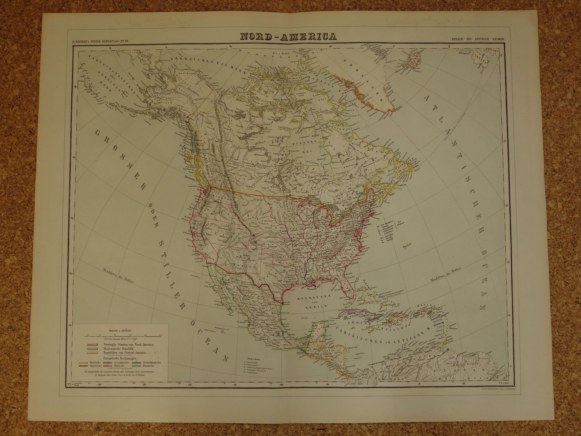 Noord-Amerika in het jaar 1860 kaart landkaart
