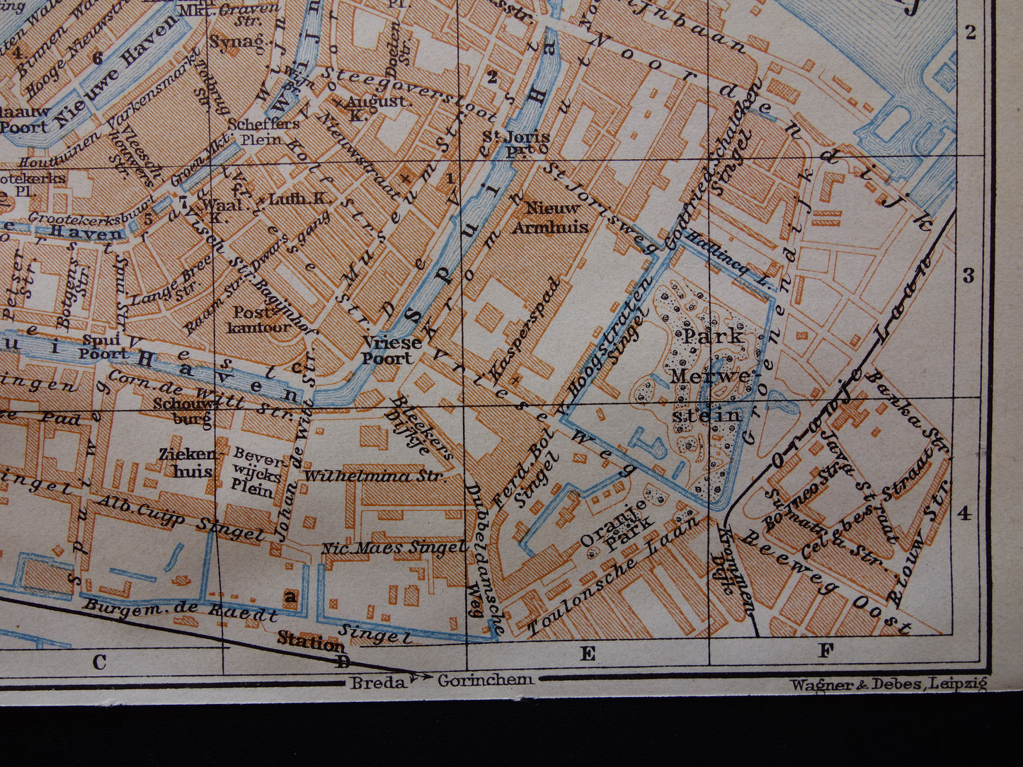DORDRECHT oude plattegrond van Dordrecht uit 1927 kleine originele vintage kaart Nederland
