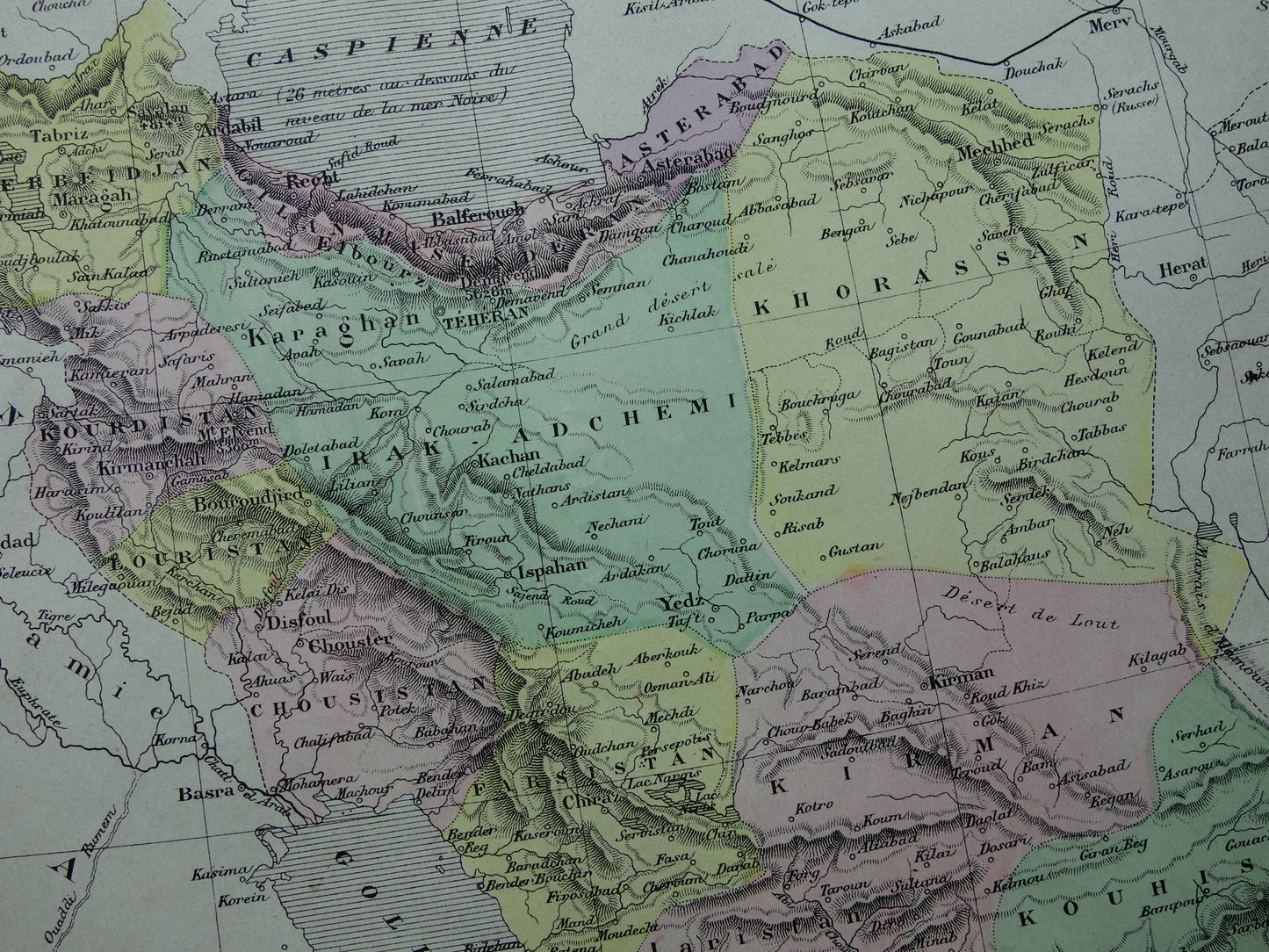 IRAN oude kaart uit 1896 originele antieke vintage landkaart van Perzië Teheran