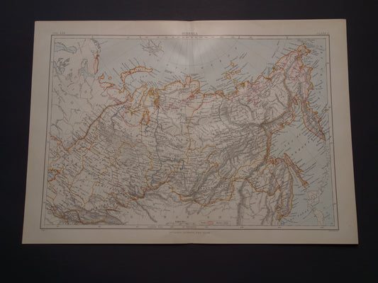 Oude landkaart van Siberië in 1887