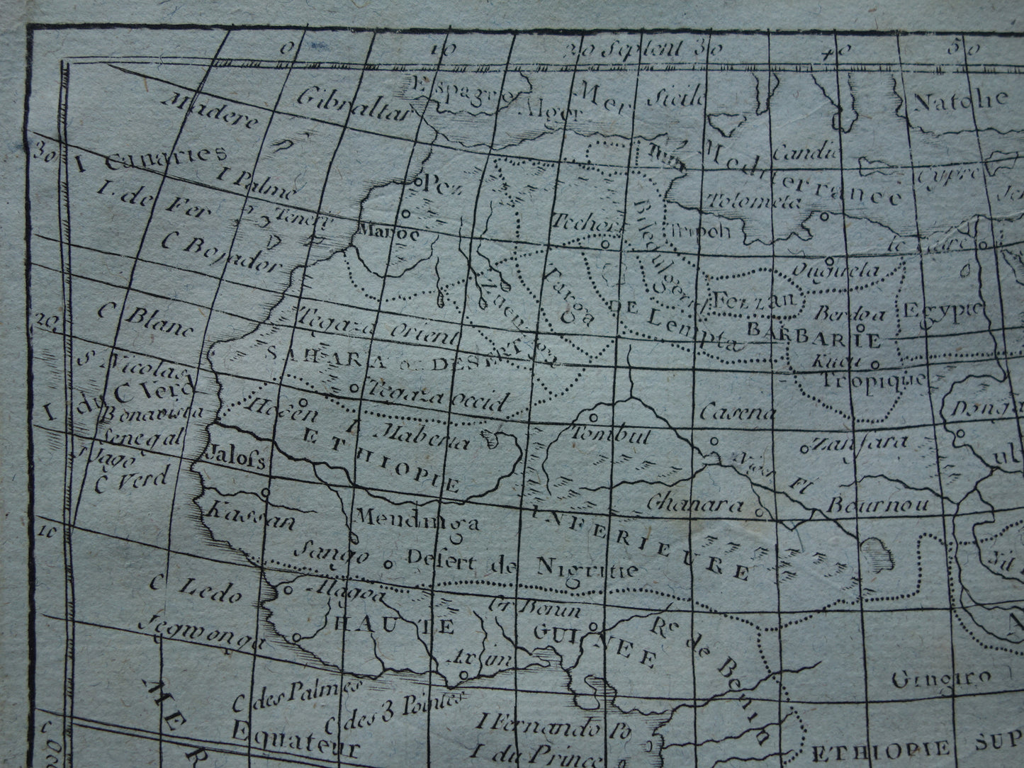 AFRIKA oude kaart uit 1793 originele antieke Franse kleine landkaart continent