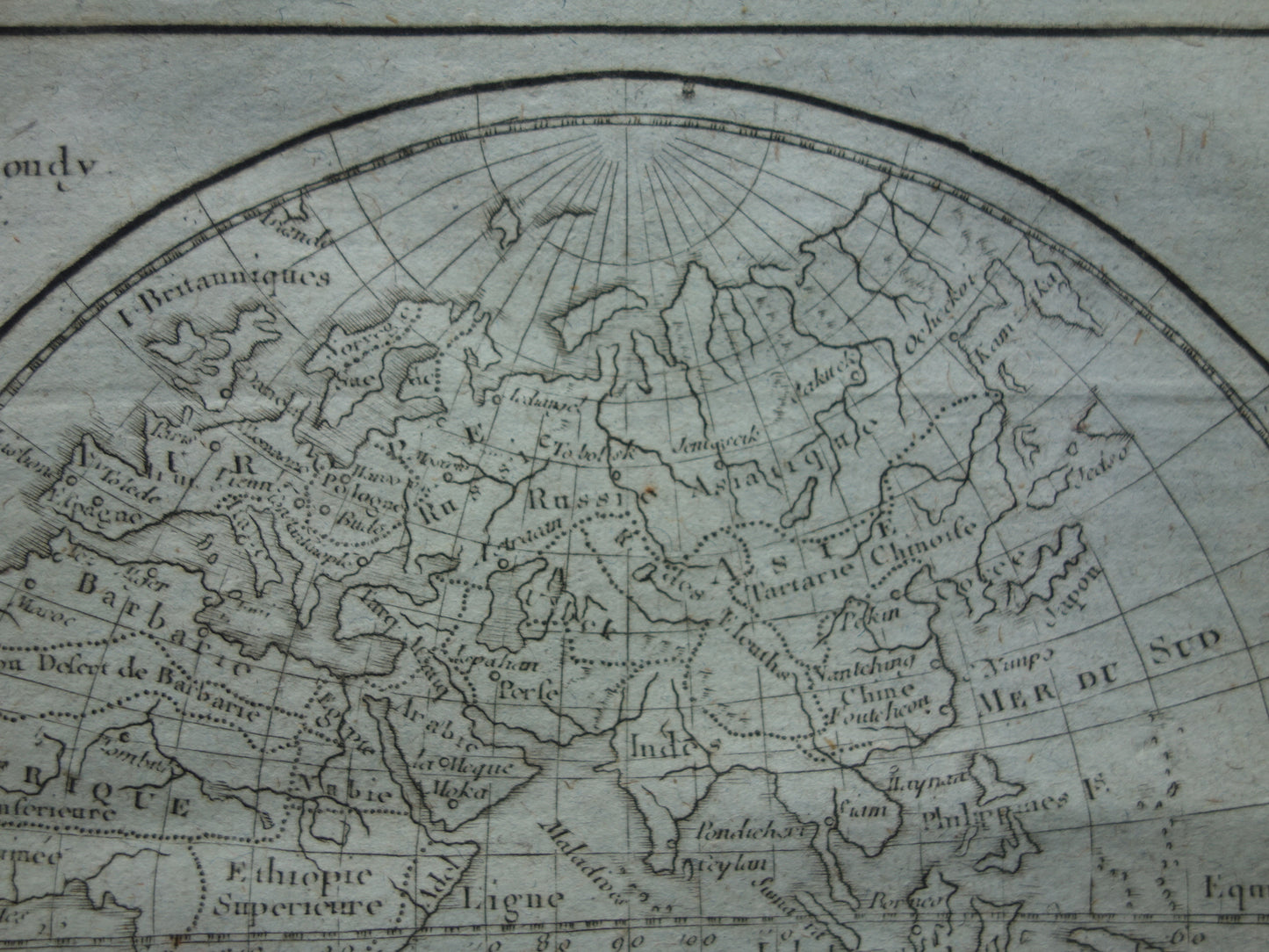 200+ jaar oude wereldkaart originele antieke kaart van de wereld