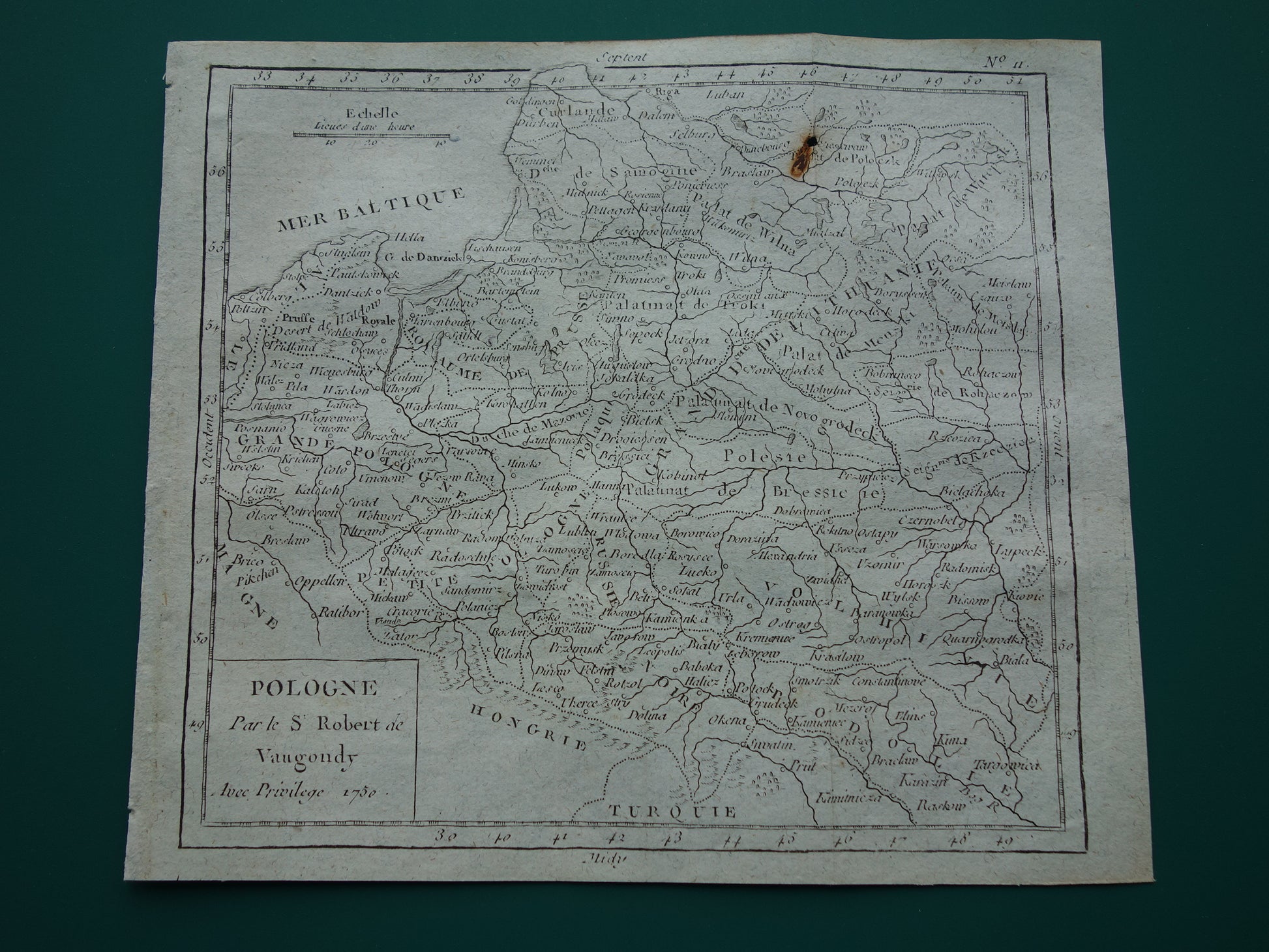 POLEN oude landkaart van Polen uit het jaar 1793 originele antieke kaart Polen klein formaat