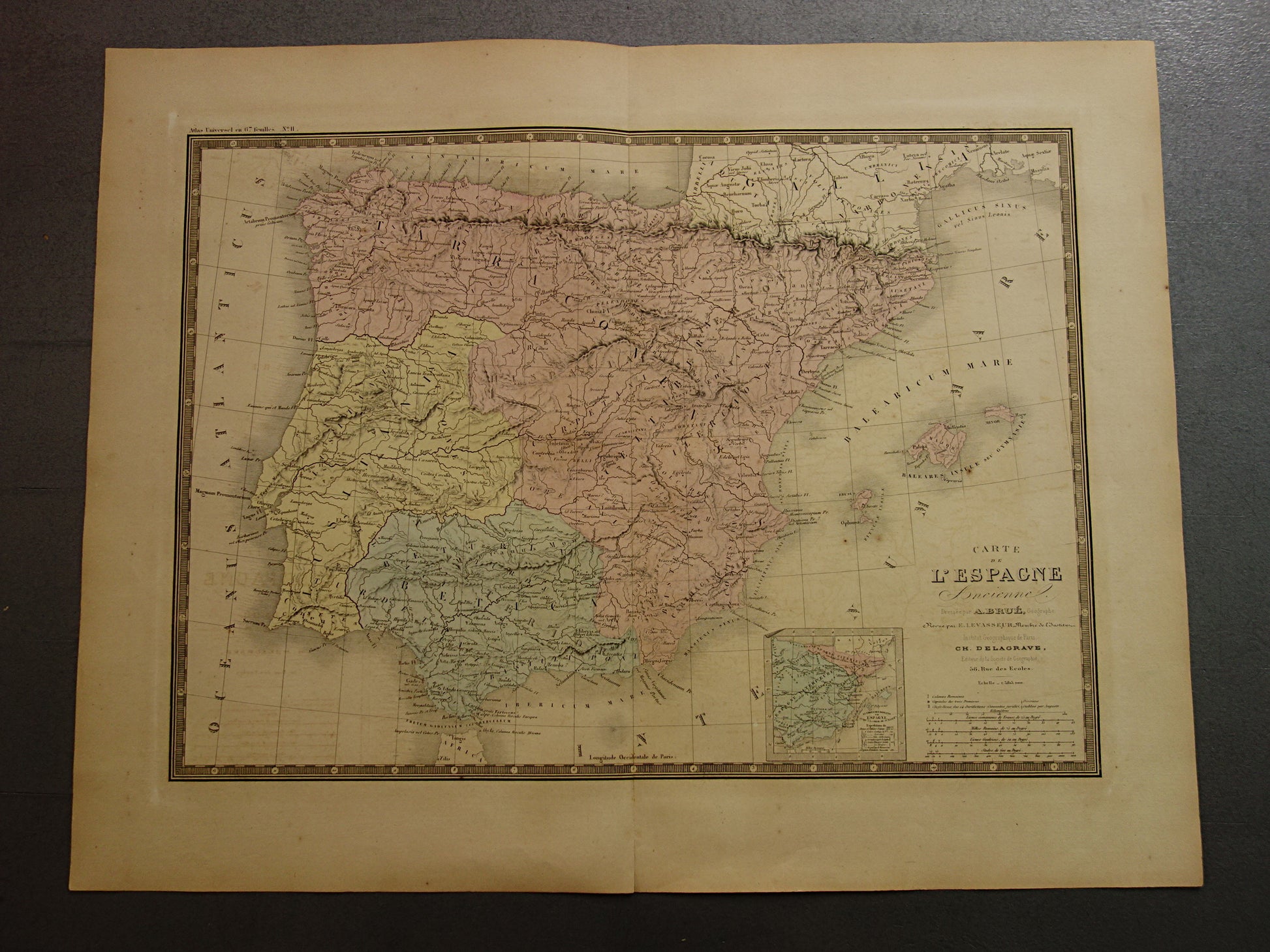 Hispania kaart van Lusitania Baetica oude antieke landkaart te koop
