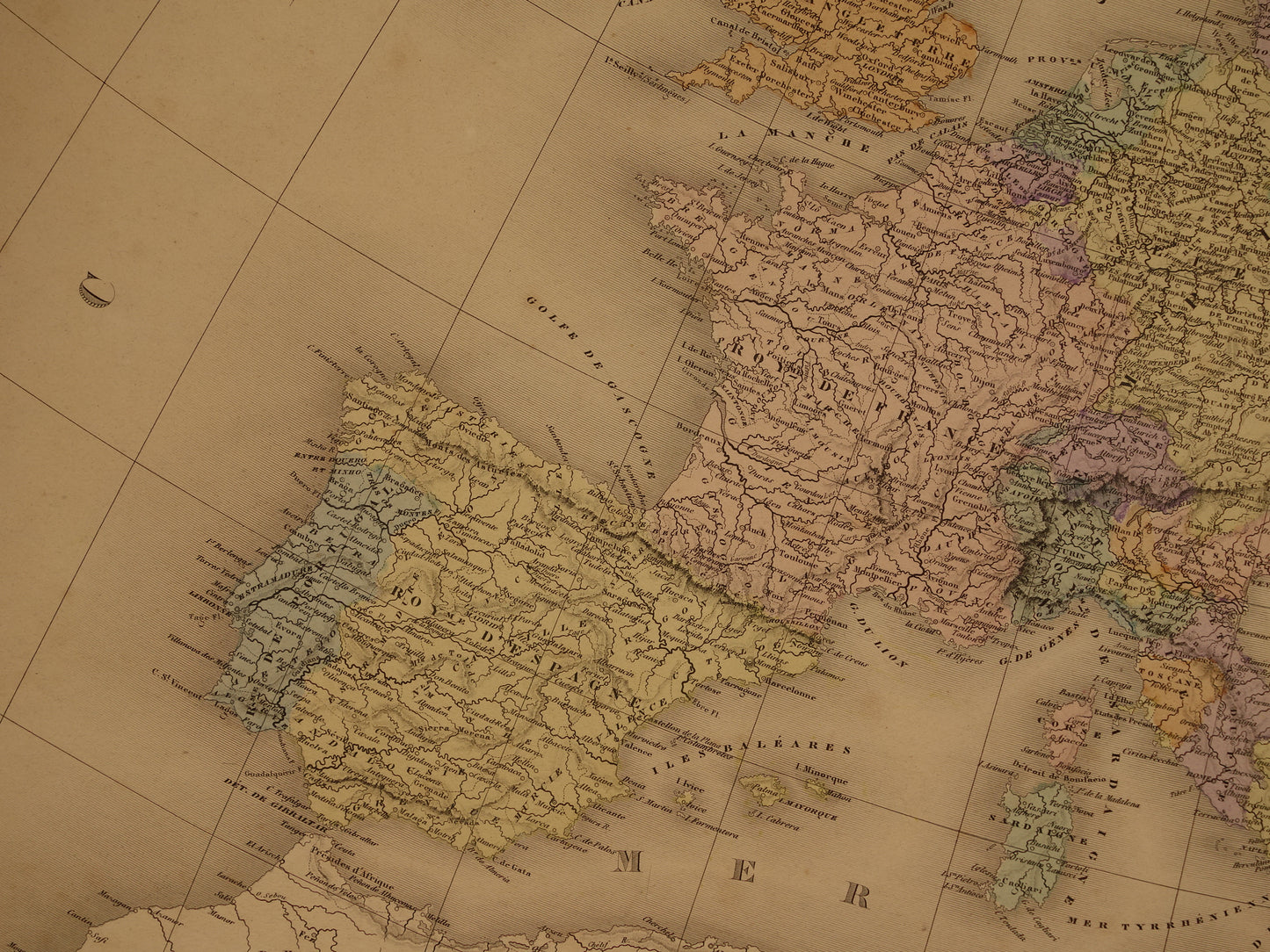 Kaart van Europa in het jaar 1789 zeer grote antieke landkaart Europees continent start Franse revolutie vintage kaarten