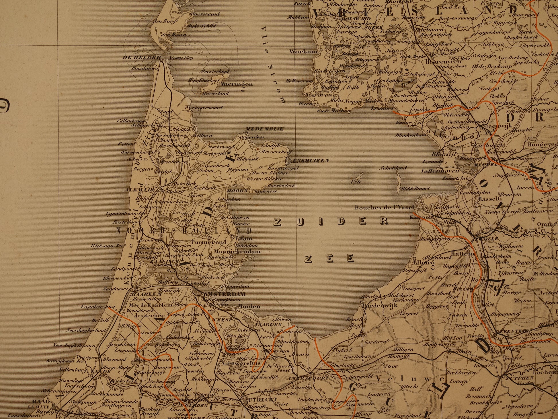 oude historische kaart print poster van Nederland vintage winkel