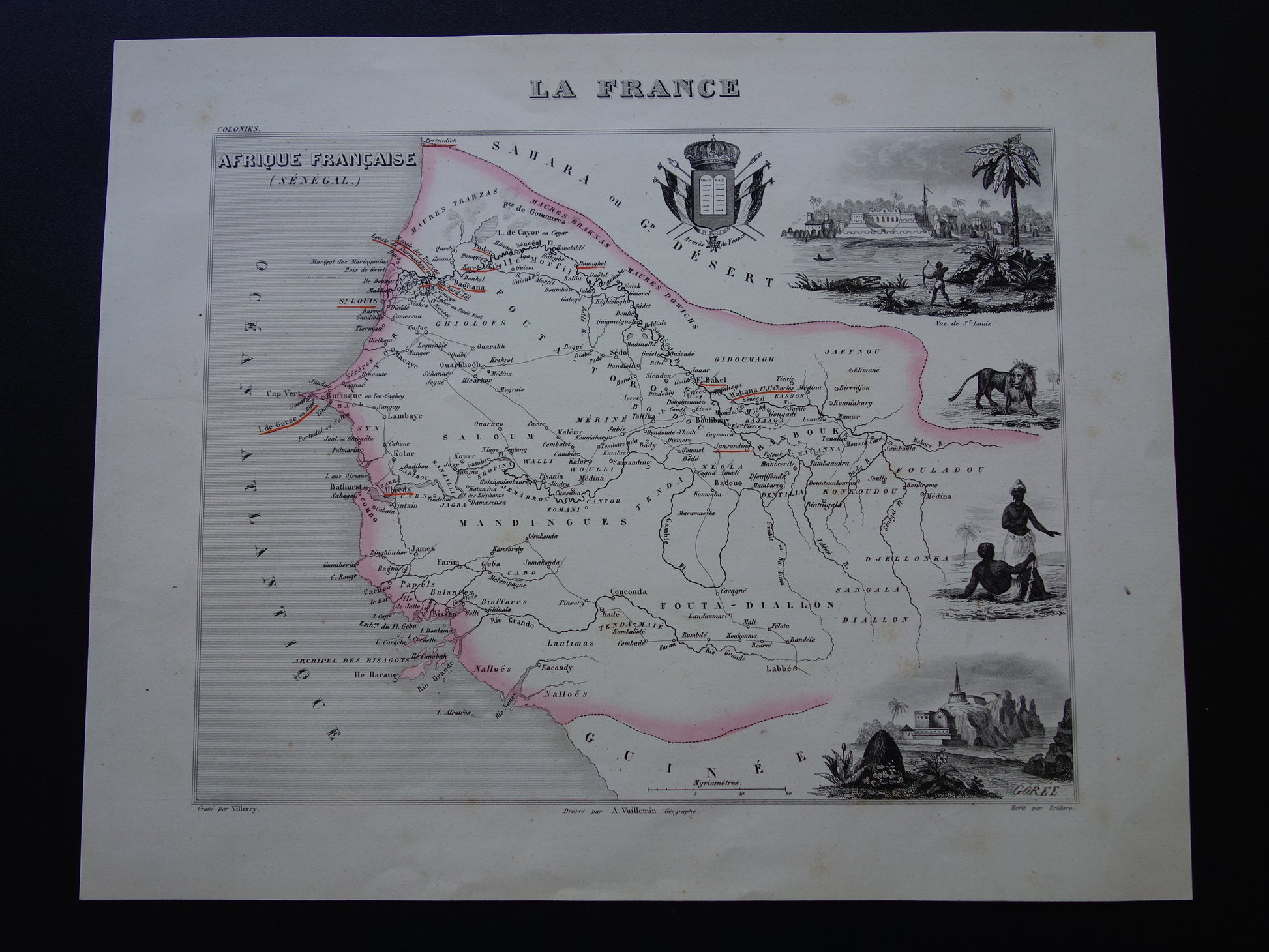 Senegal antieke kaarten oude landkaarten kopen