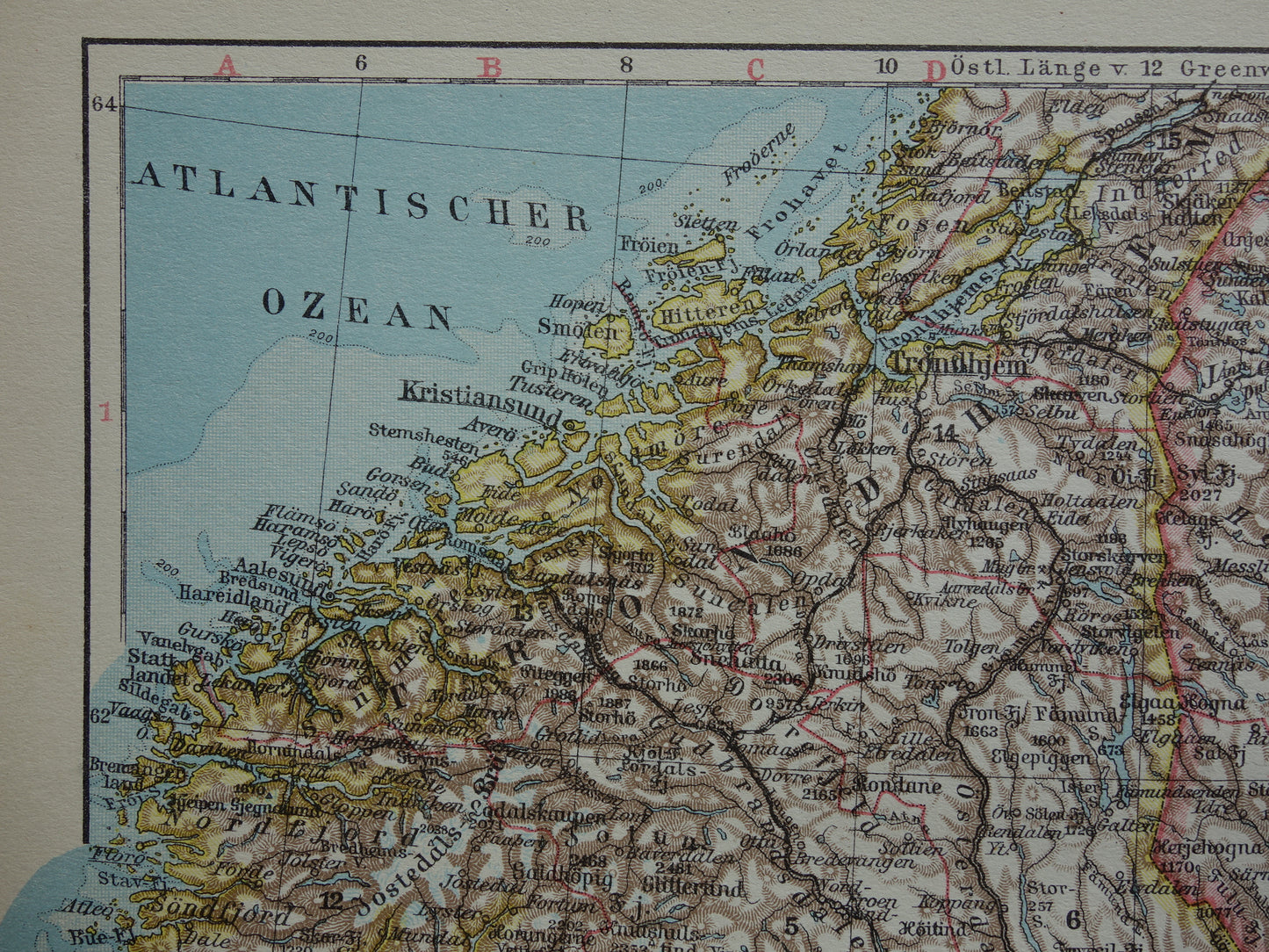 oslo noorwegen antieke kaart