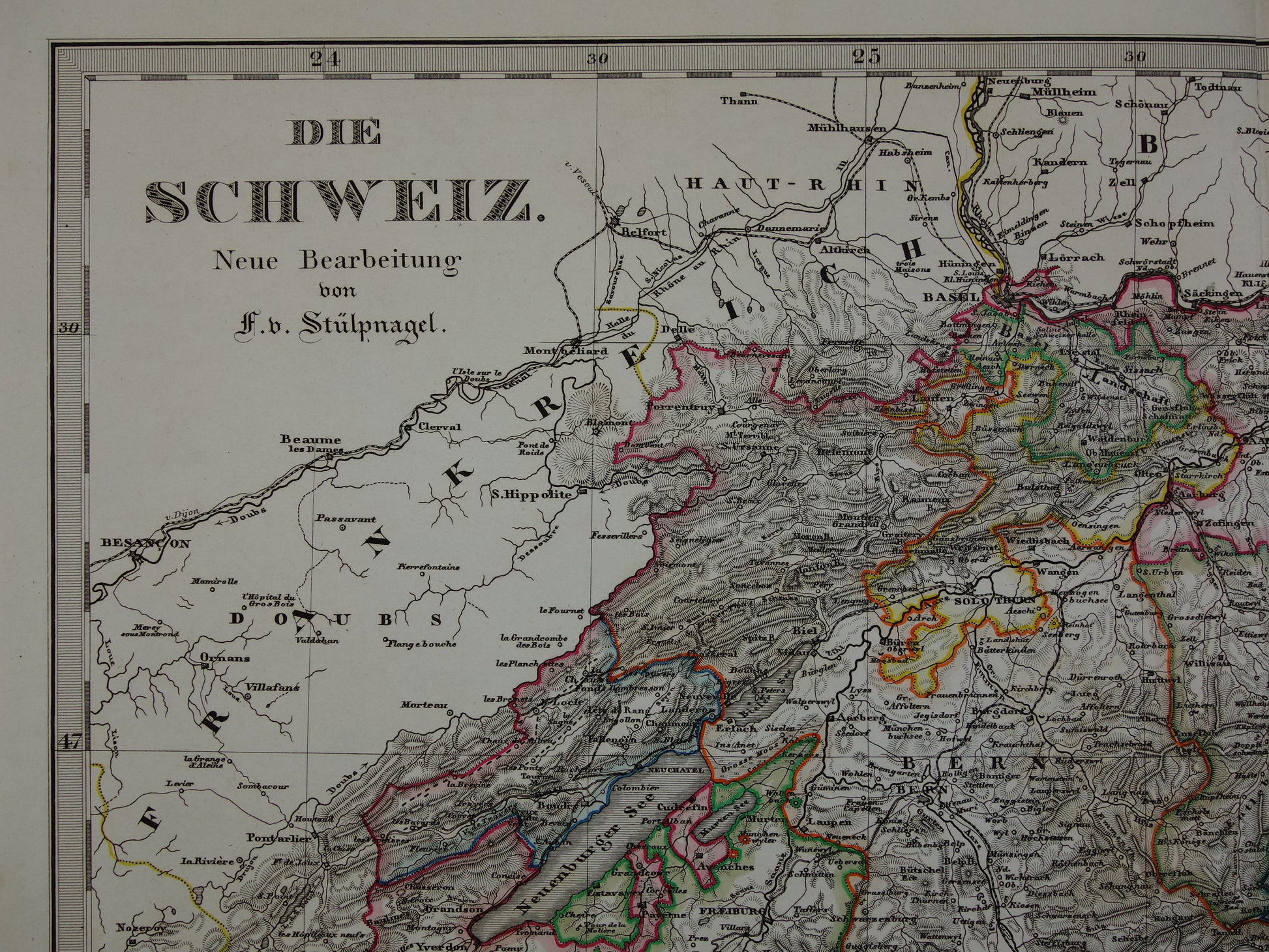 historische kaart Zwitserland landkaart