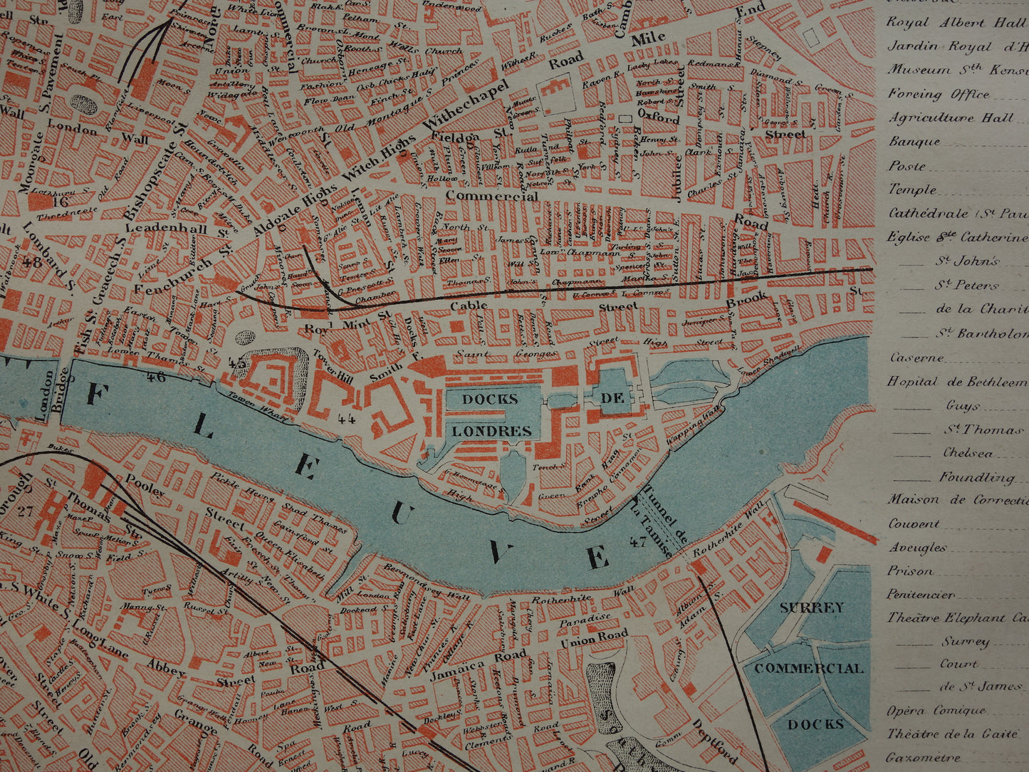 Prachtige antieke plattegrond van Londen te koop