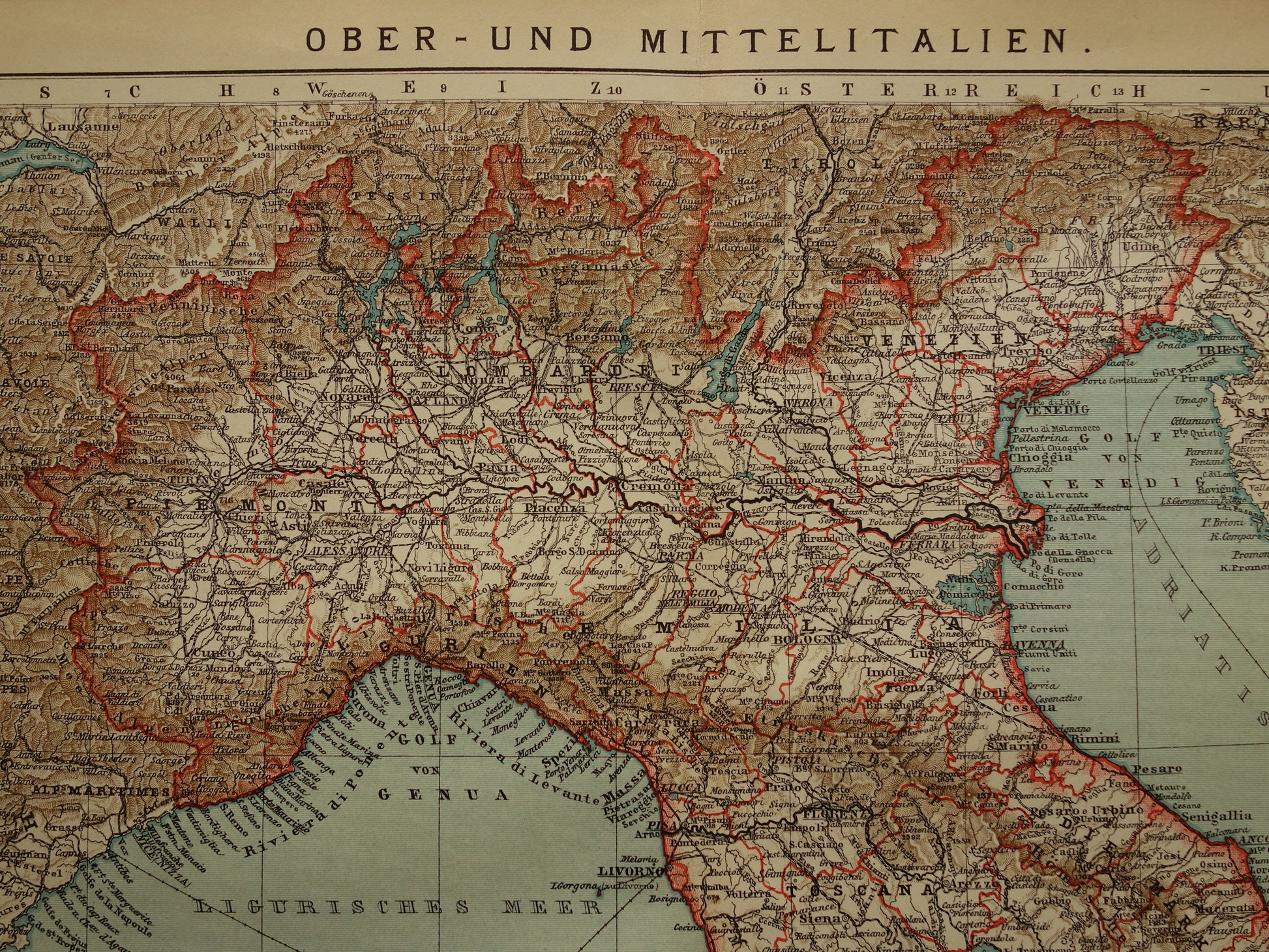 antieke landkaarten van noord Italie kopen
