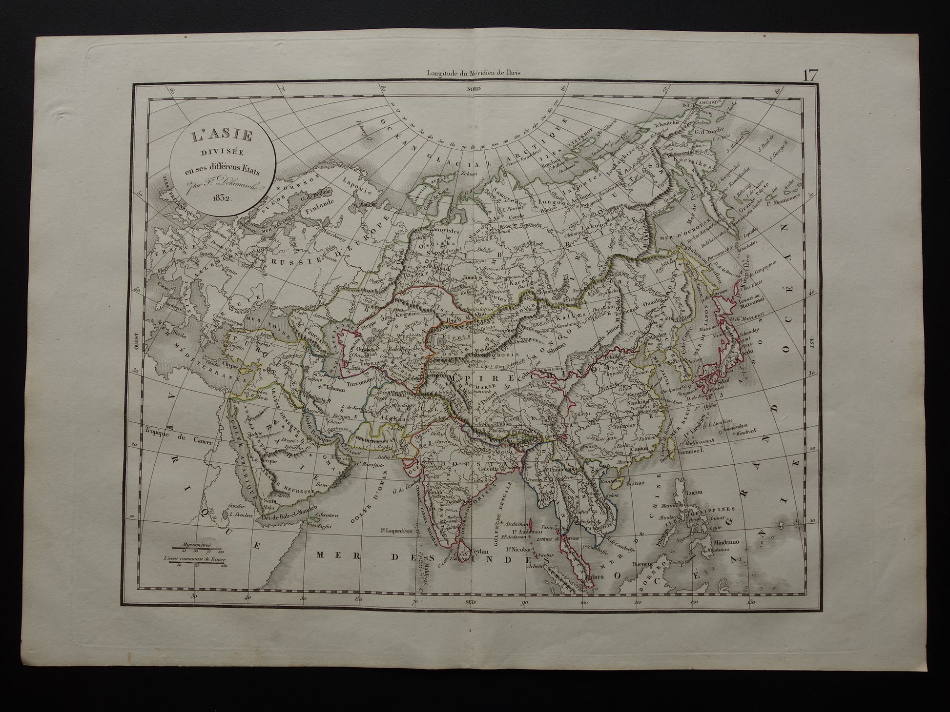  l'Asie divisee en ses differens Etats delamarche 1832 map
