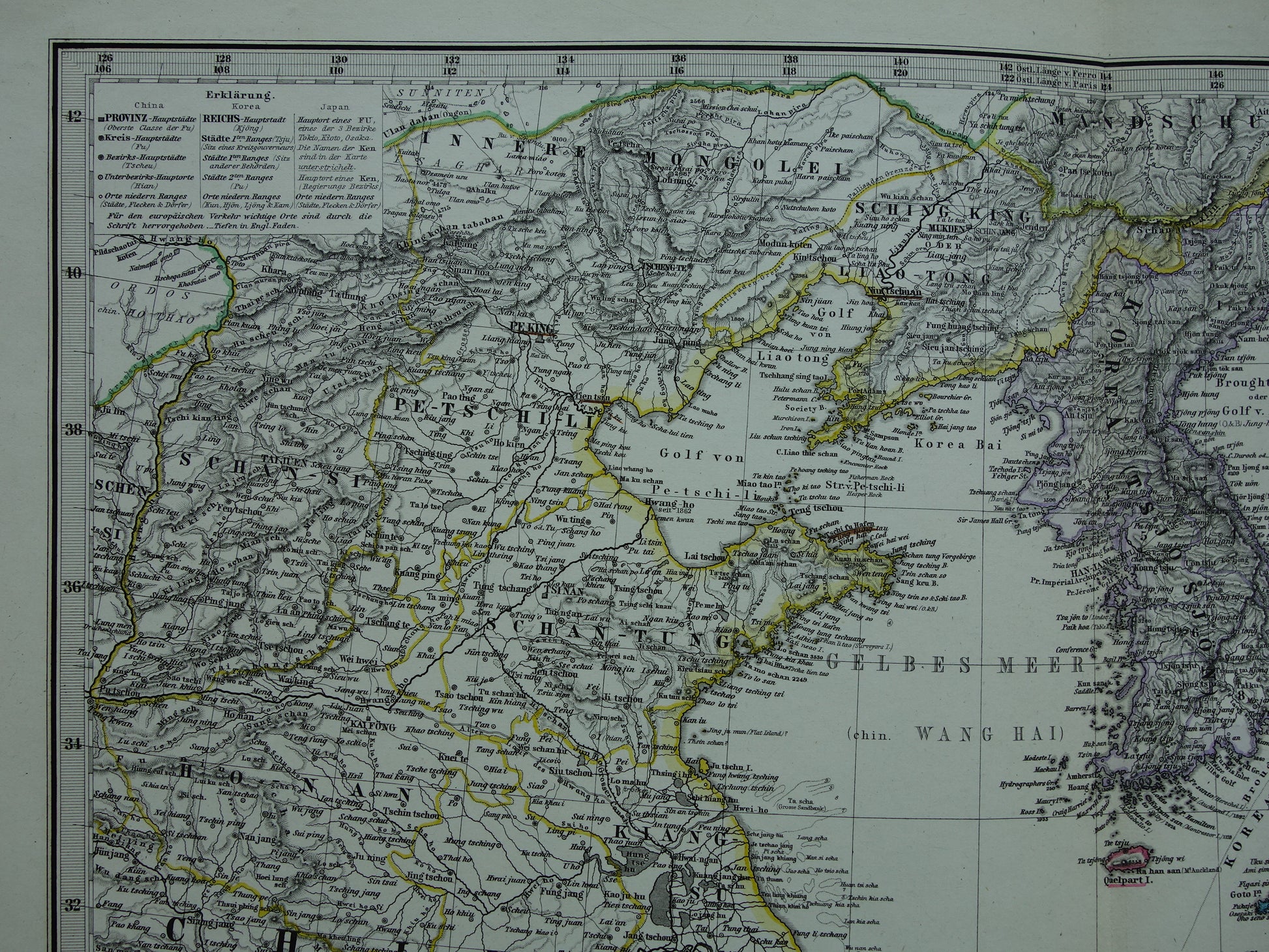 grote vintage landkaarten korea japan china kopen