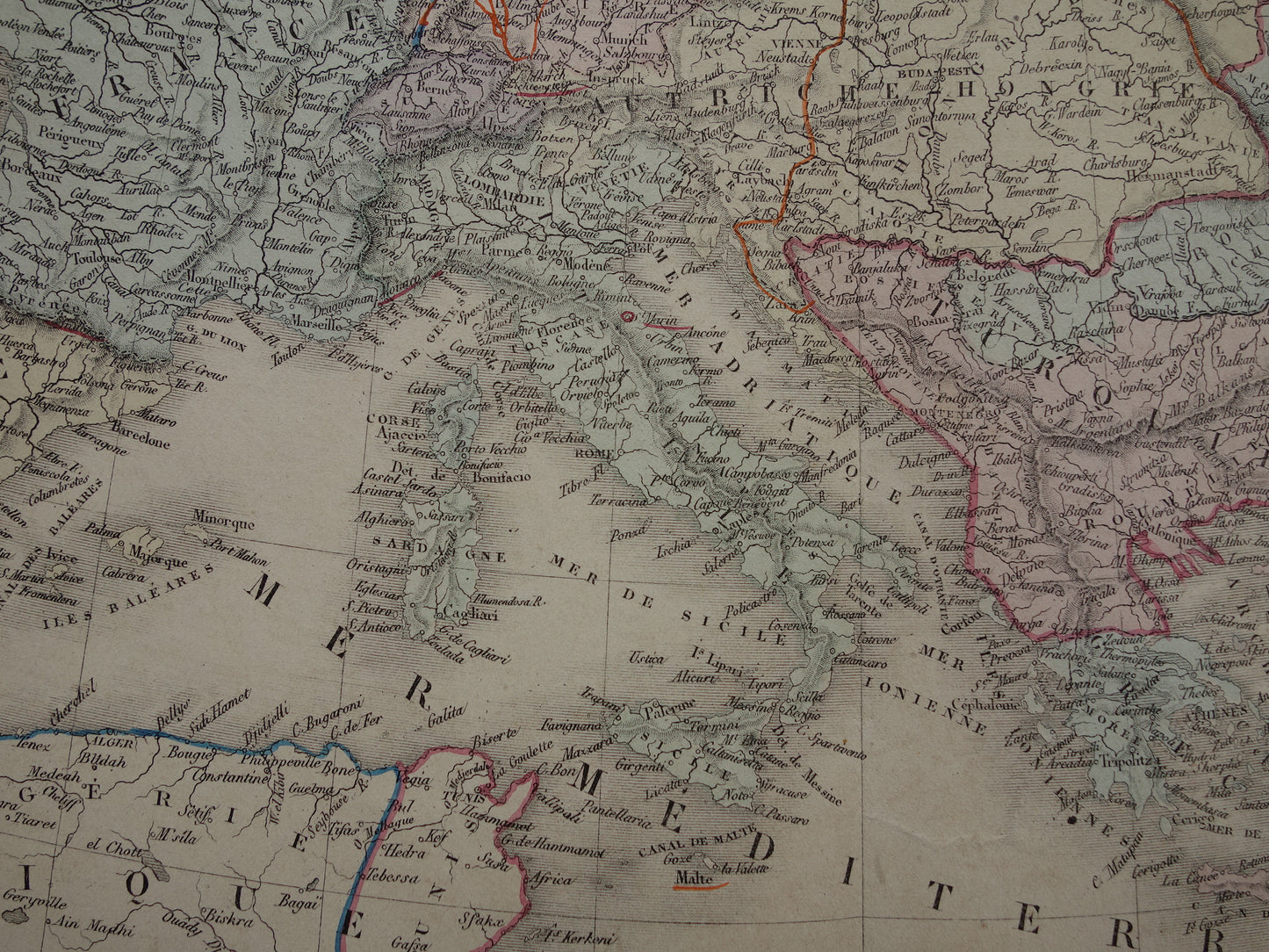 EUROPA oude landkaart van Europa uit 1876 originele antieke kaart Europees continent vintage poster