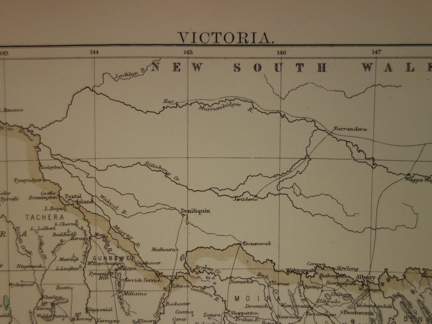 Victoria Australië oude kaart uit 1888