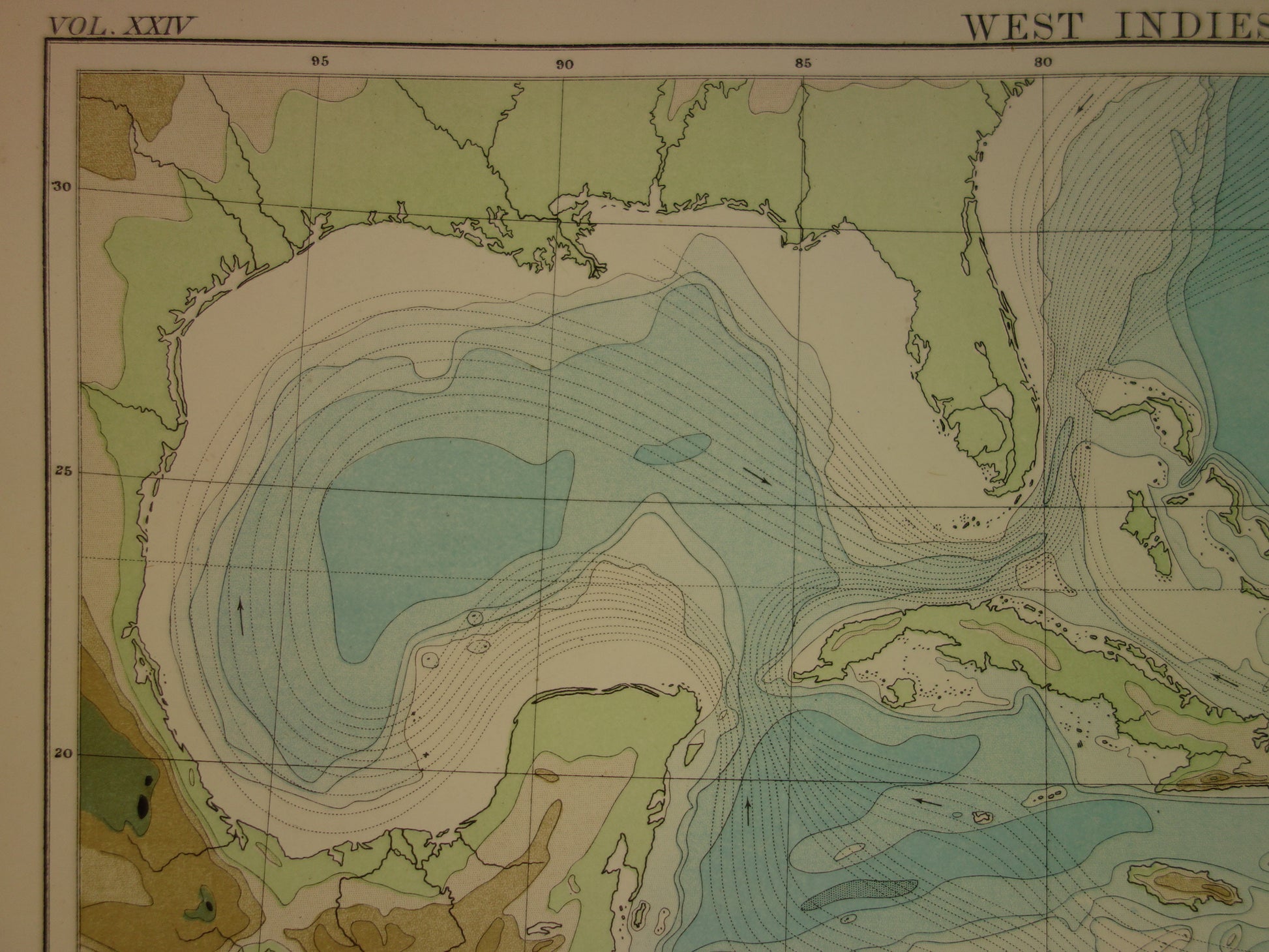 Golf van Mexico oude kaart 1888