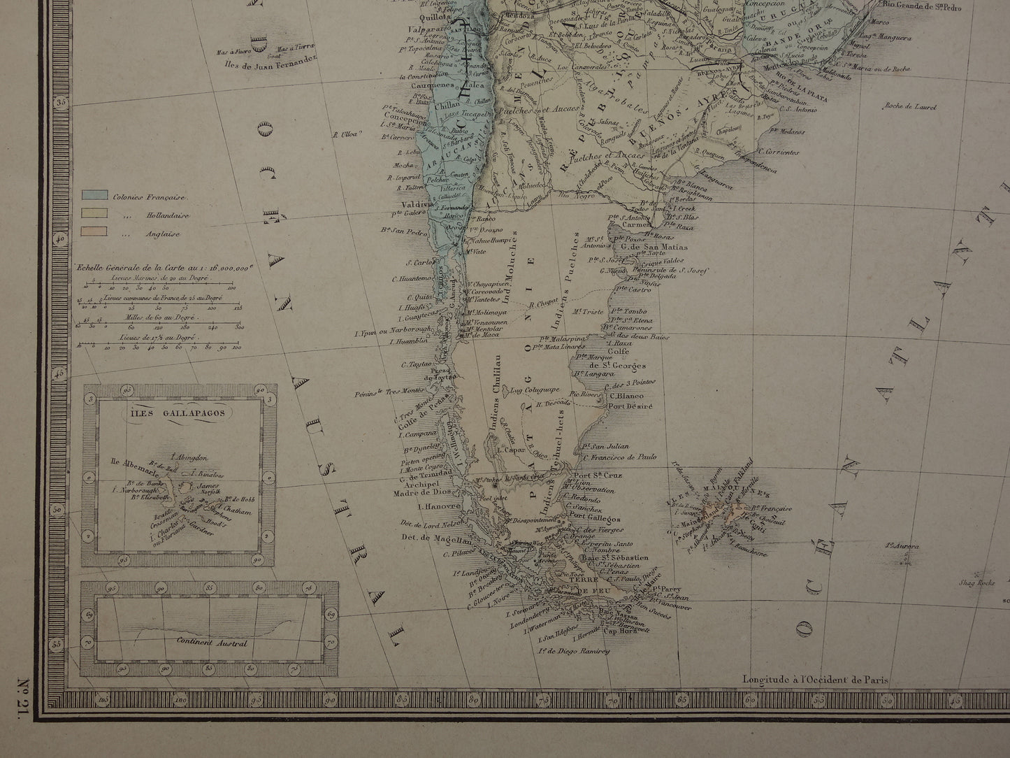 Patagonie oude kaart 1876