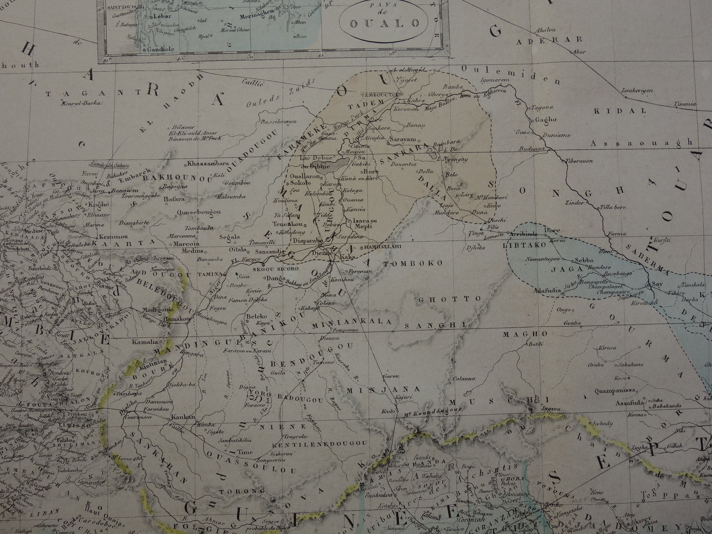 AFRIKA oude kaart van West-Afrika 140+ jaar oude landkaart van Sahara Guinea Nigeria Grote originele vintage historische kaarten