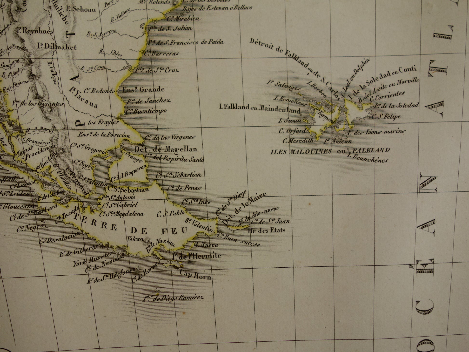 Zuid-Amerika in het jaar 1828 kaart landkaart Patagonie