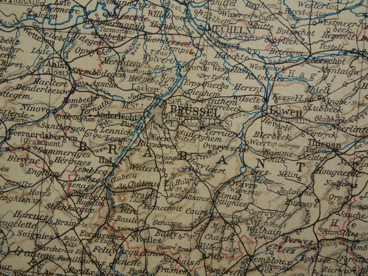 Oude kaart van België uit 1931 originele vintage landkaart Brussel Antwerpen Taalgrens