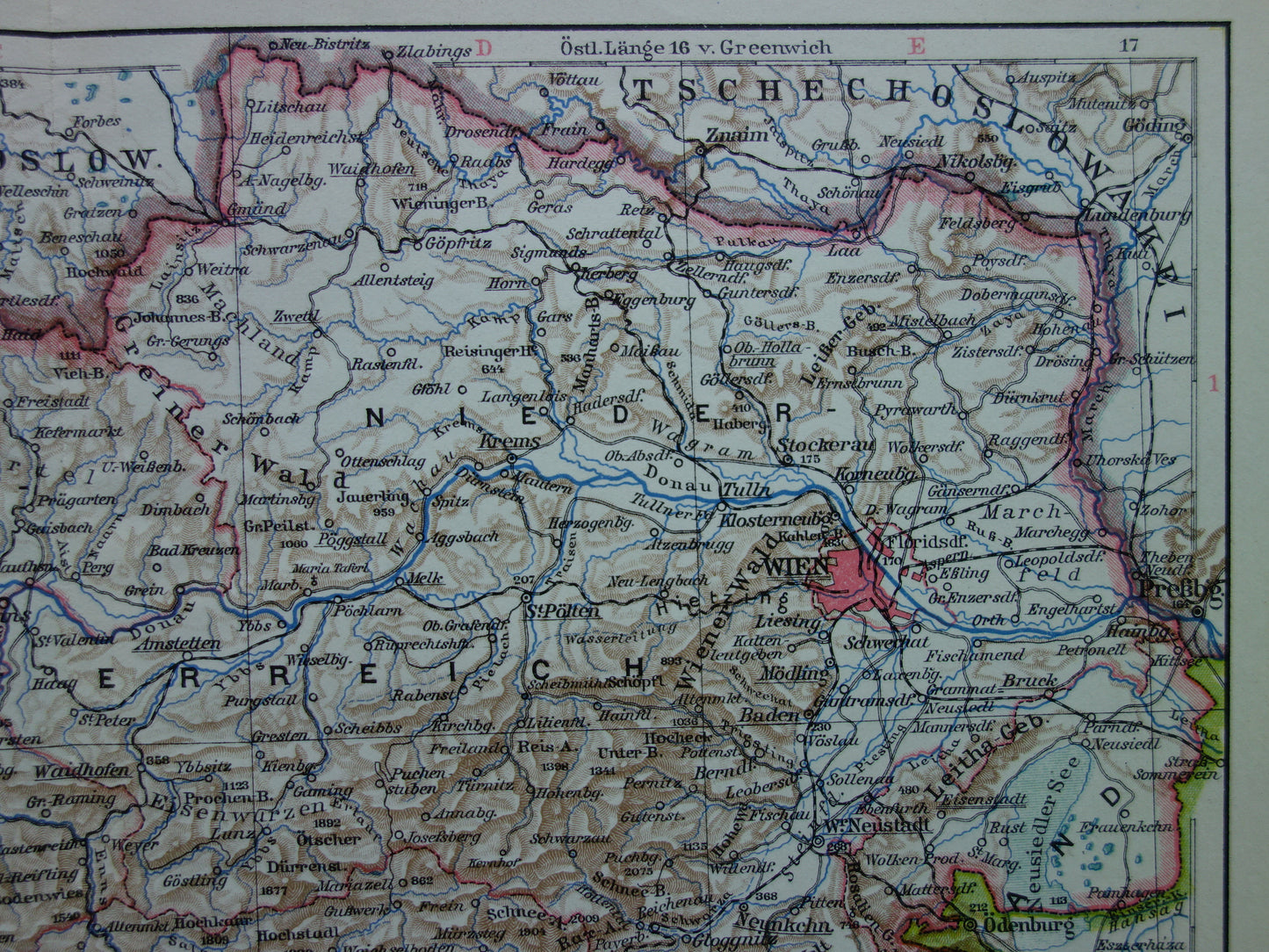 wenen oostenrijk vintage landkaart kopen