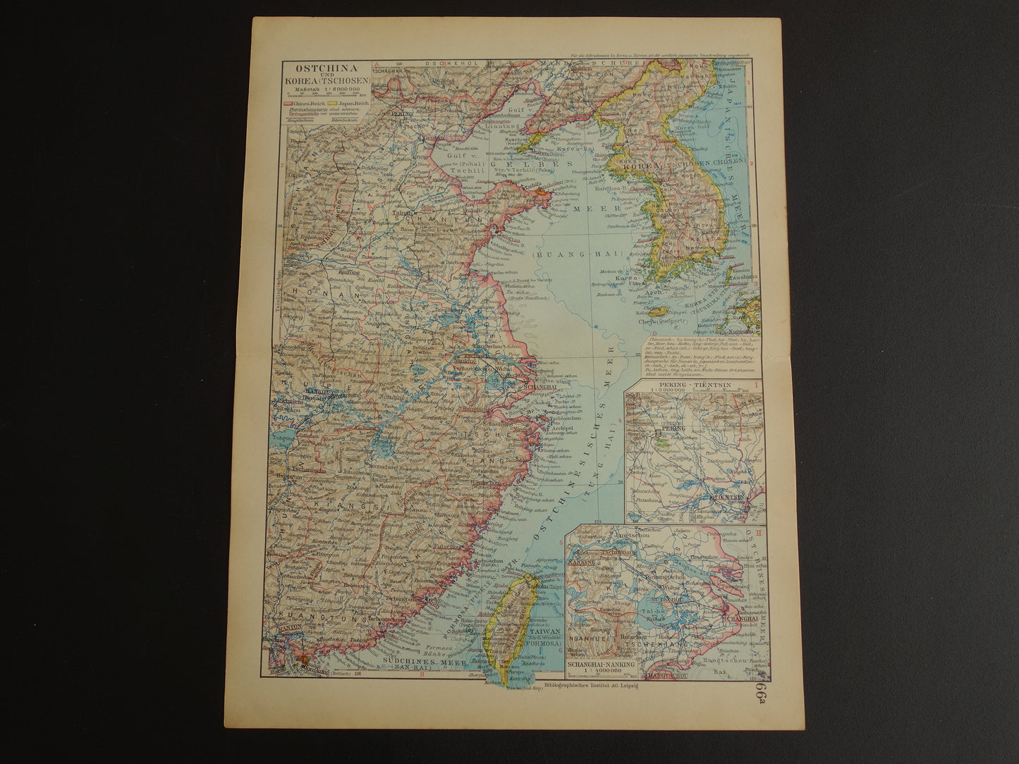landkaart landkaarten vintage van oost china en korea taiwan